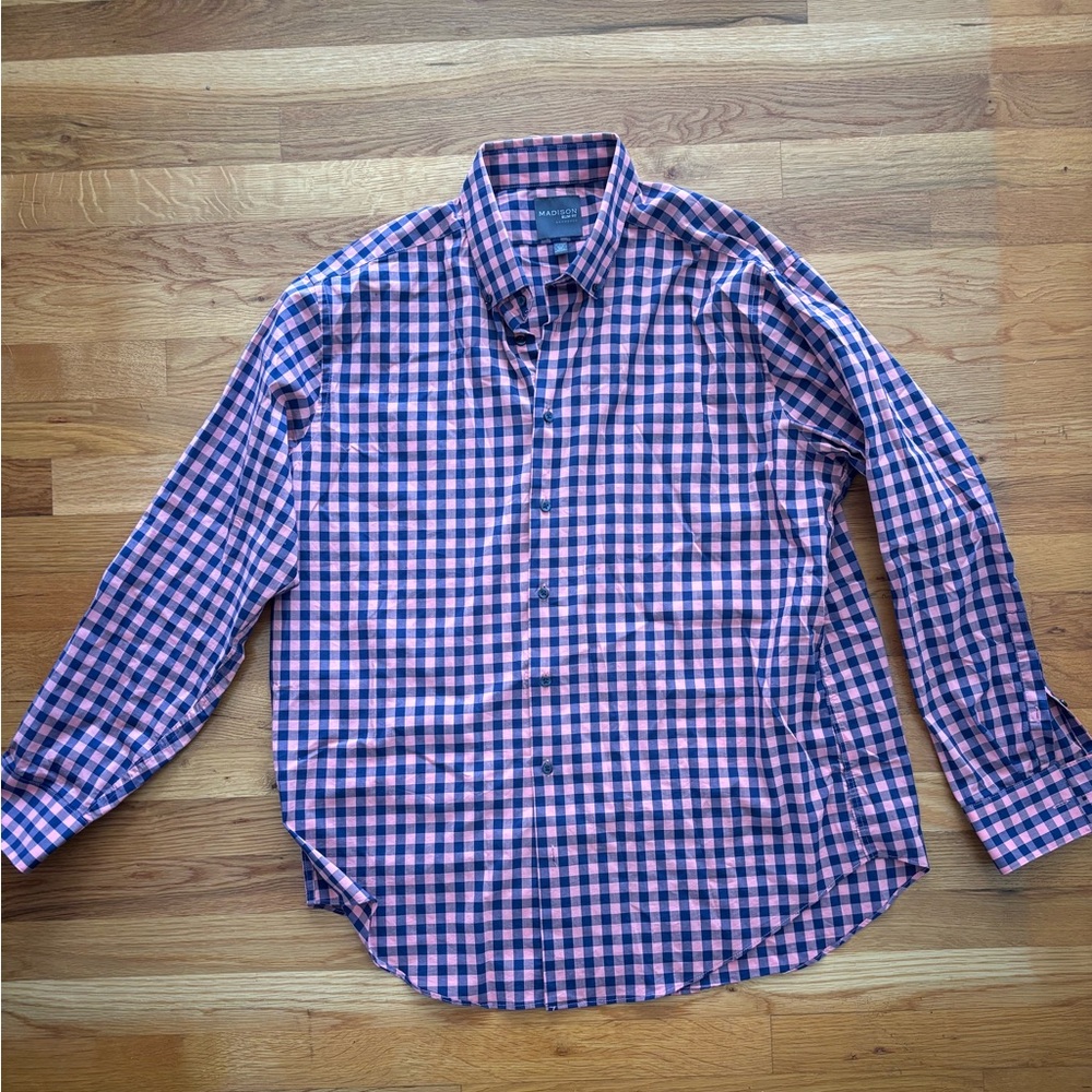 Madison Men’s Slim Fit XL Checkered Dress Shirt